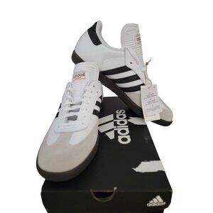 Adidas Samba Classic Mens Soccer Shoes Size 11.5 White & Black Leather
